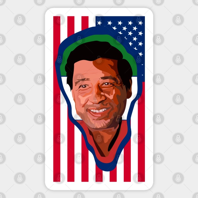 Cesar Chavez Mexico & America Outline Sticker by WaltTheAdobeGuy